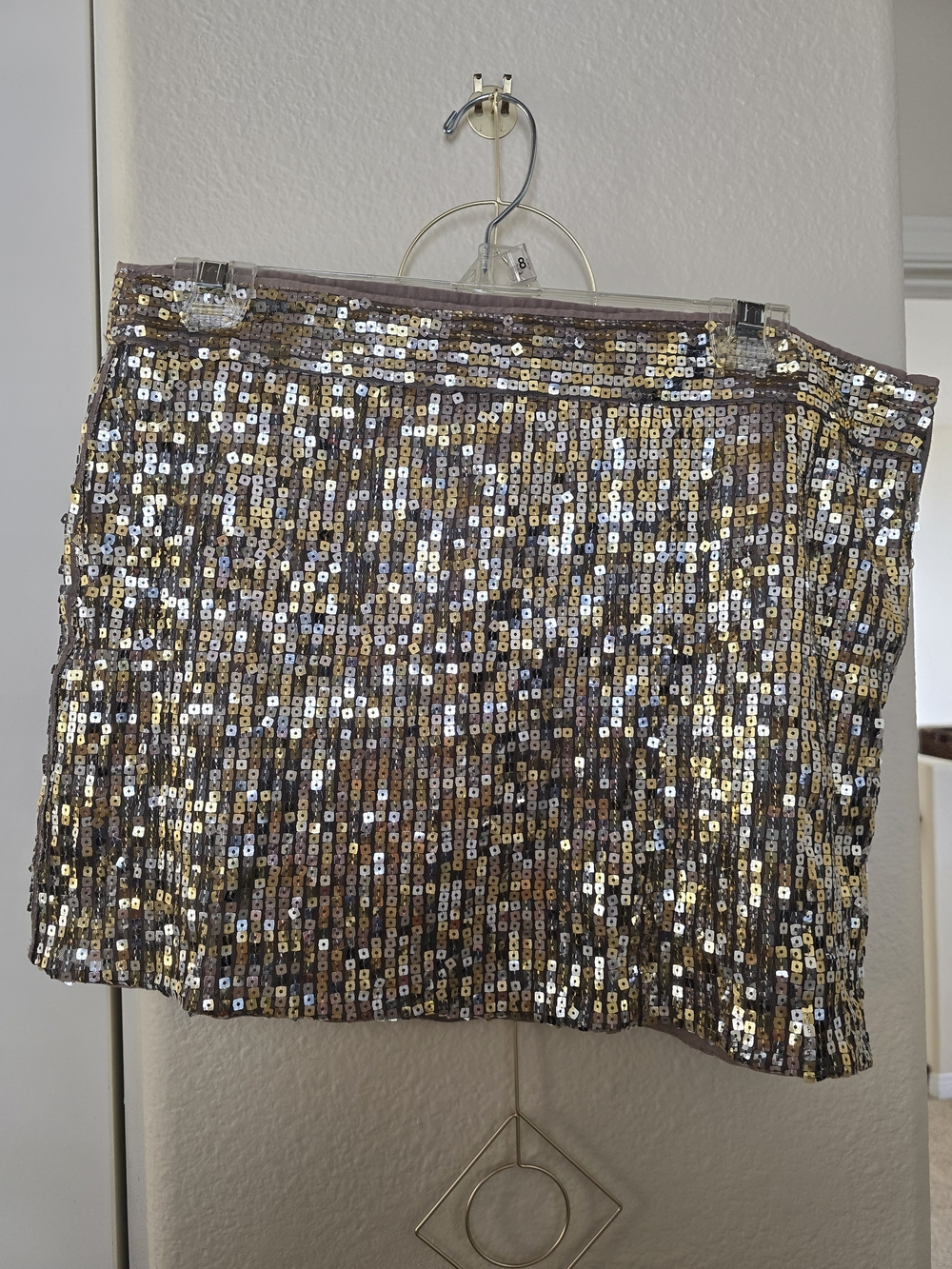 Vintage Abercrombie & Fitch Gold and Silver Sequin Mini Skirt